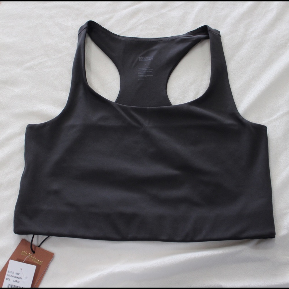 Girlfriend Collective Paloma Bra CharcoalGray Sz L